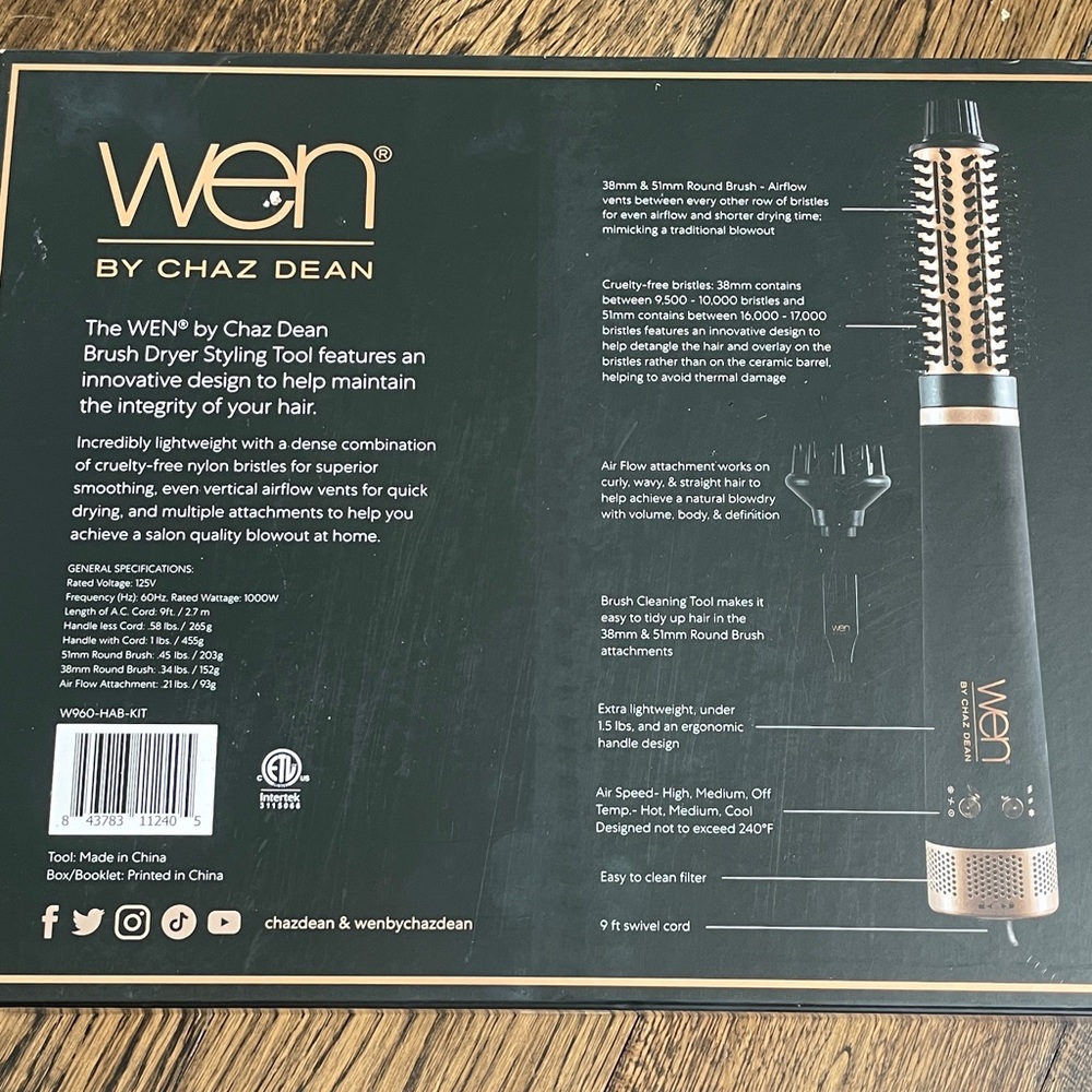 WEN Brush Dryer in Black and Gold - Picture 4 of 4